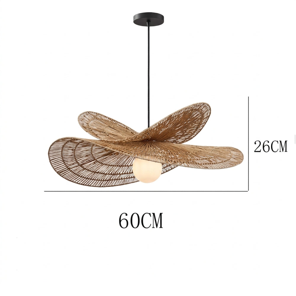 Lustre bohème à deux ailes en fibres tressées, vue 4
