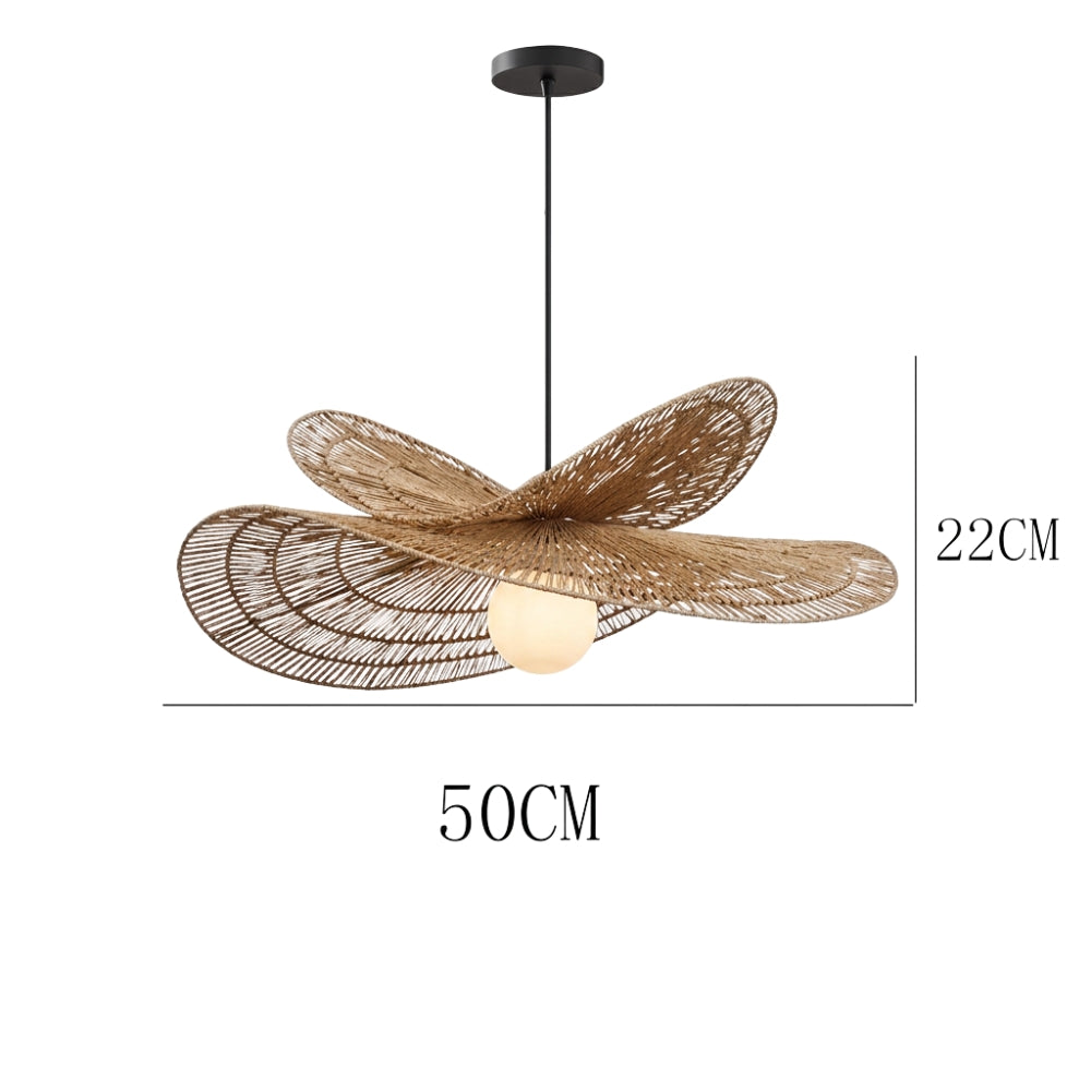 Lustre bohème à deux ailes en fibres tressées, vue 5