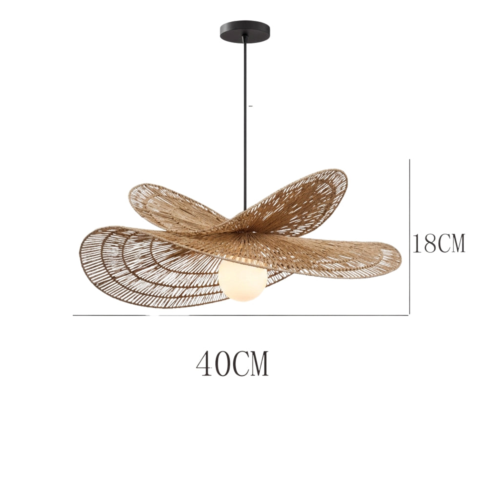 Lustre bohème à deux ailes en fibres tressées, vue 6