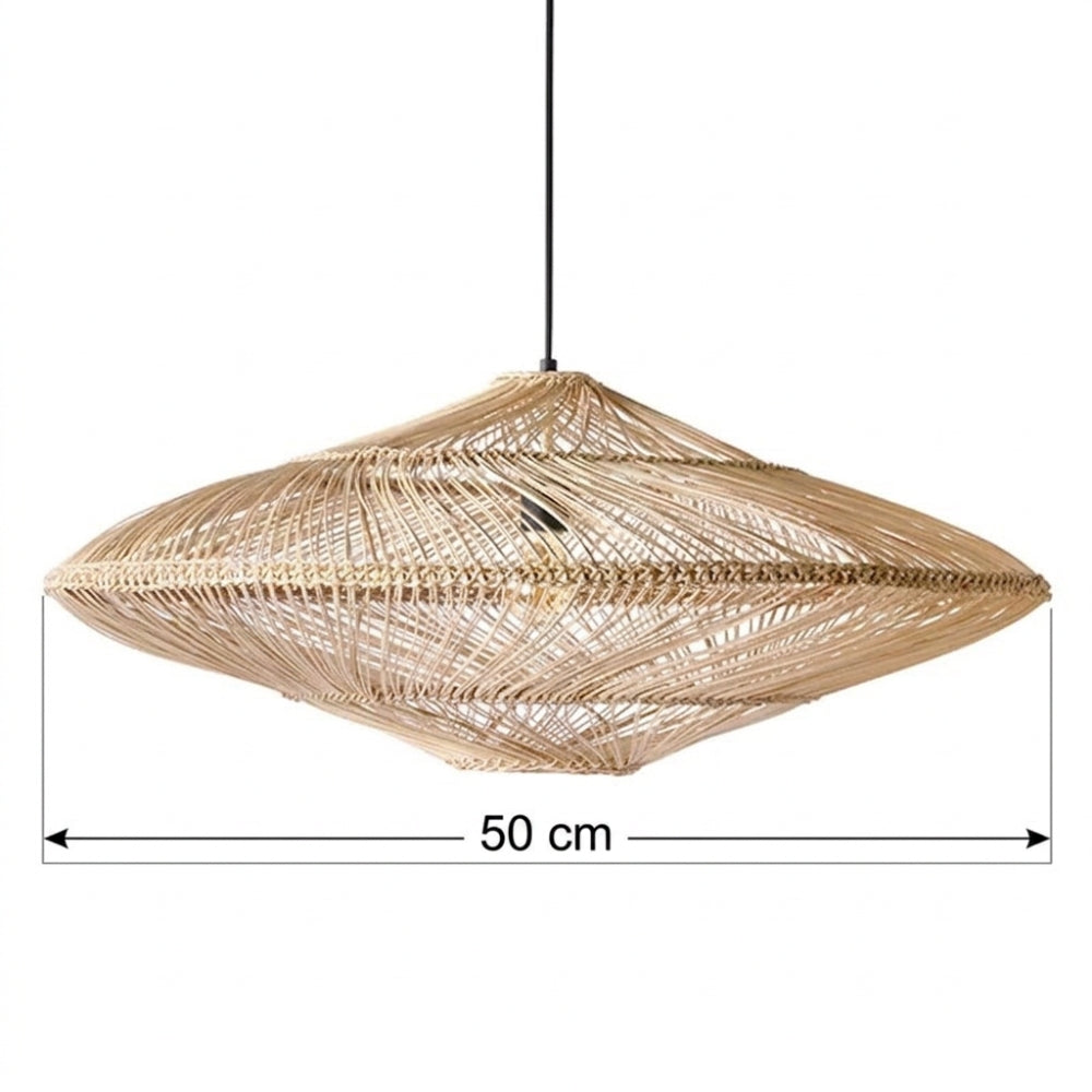 Lustre Bali ovale biconvexe en rotin, vue 6