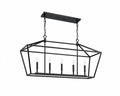 Lustre industriel cage rectangulaire noire de 100 cm