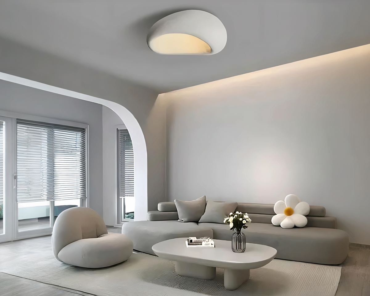 Lustre sans fil wabi-sabi en résine texturée, vue 2