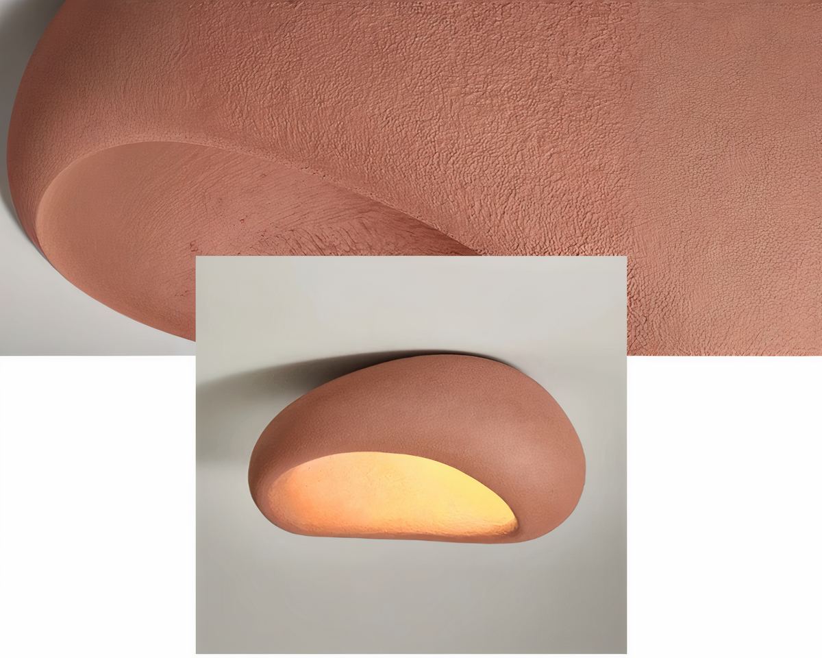 Lustre sans fil wabi-sabi en résine texturée, vue 4
