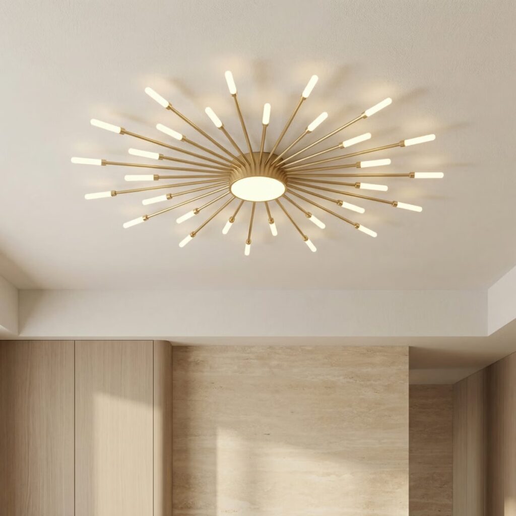 Lustre LED plafonnier rayonnant façon feu d'artifice, vue 5