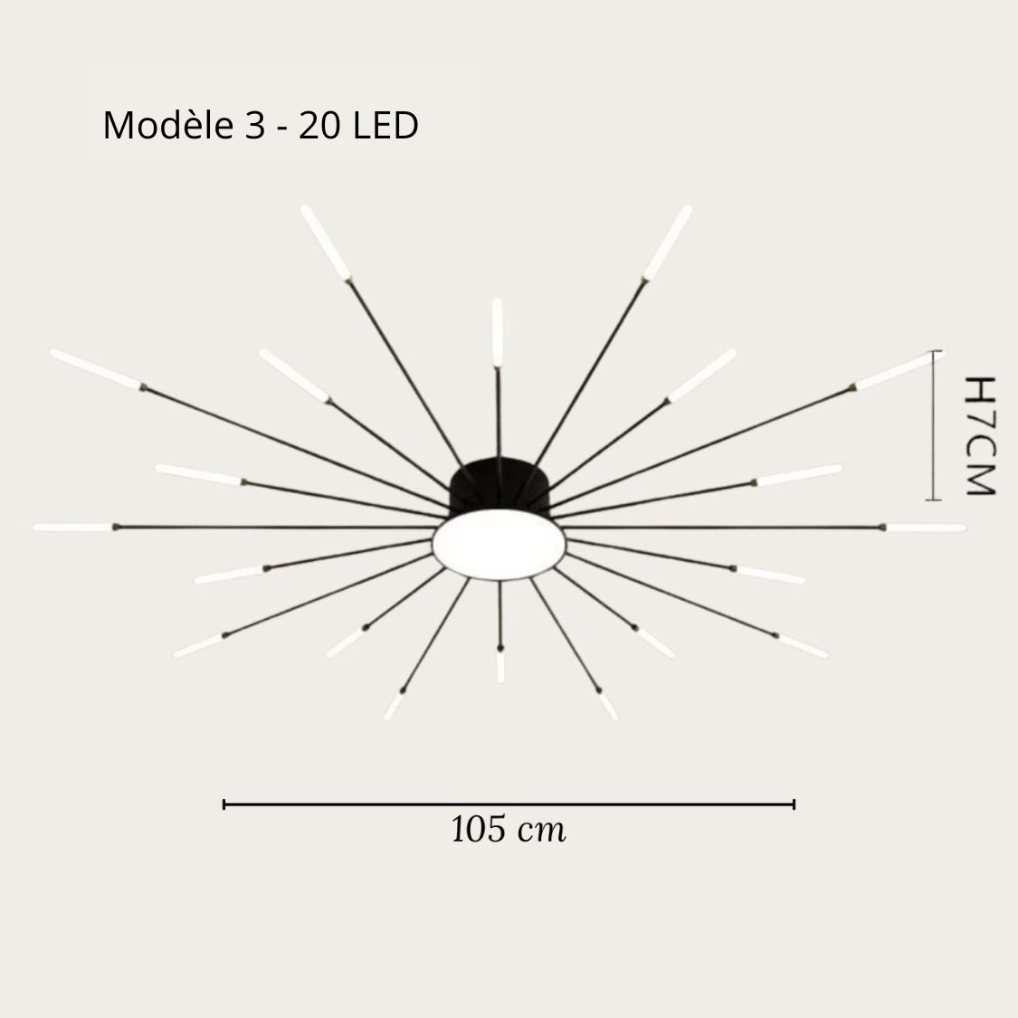 Lustre LED plafonnier rayonnant façon feu d'artifice, vue 9