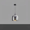 Lustre LED rond en verre fumé, doré ou noir, vue 6