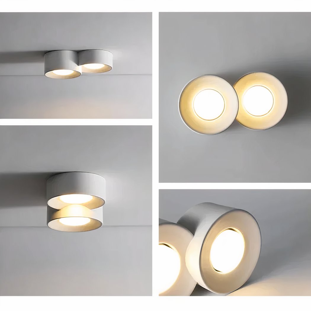 Lustre escalier plafonnier cylindre LED à 1, 2 ou 3 spots, vue 5