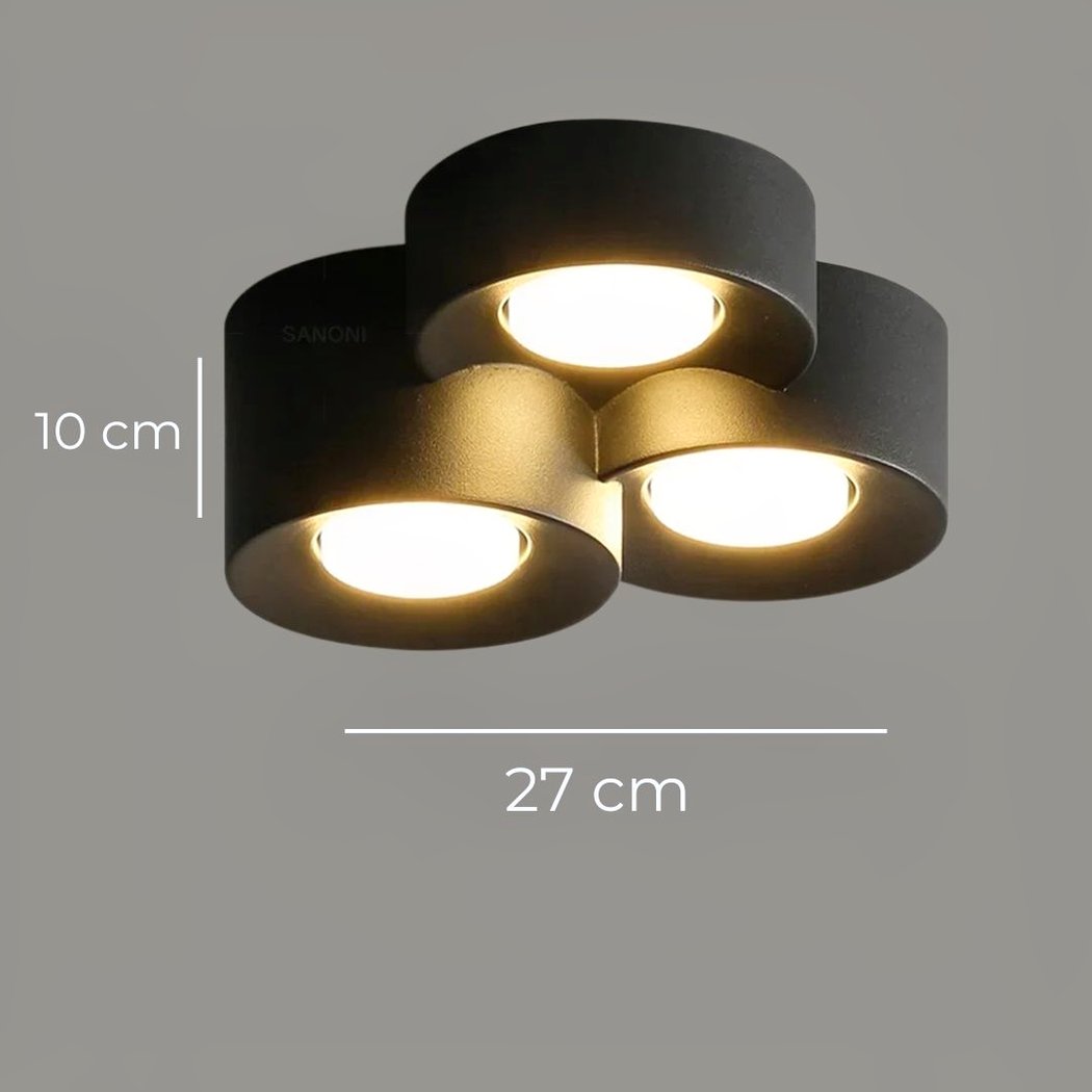 Lustre escalier plafonnier cylindre LED à 1, 2 ou 3 spots, vue 12