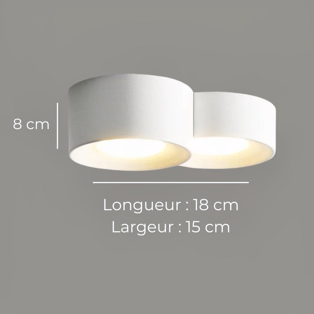 Lustre escalier plafonnier cylindre LED à 1, 2 ou 3 spots, vue 13