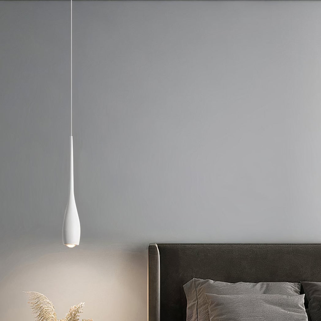 Lustre escalier goutte allongée en aluminium noir ou blanc, vue 5