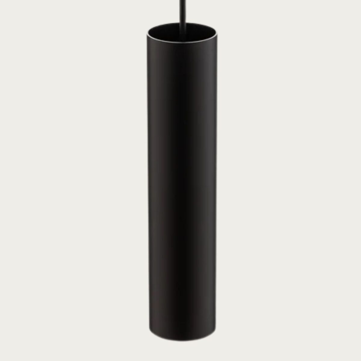 Lustre escalier tube vertical noir en aluminium, vue 9
