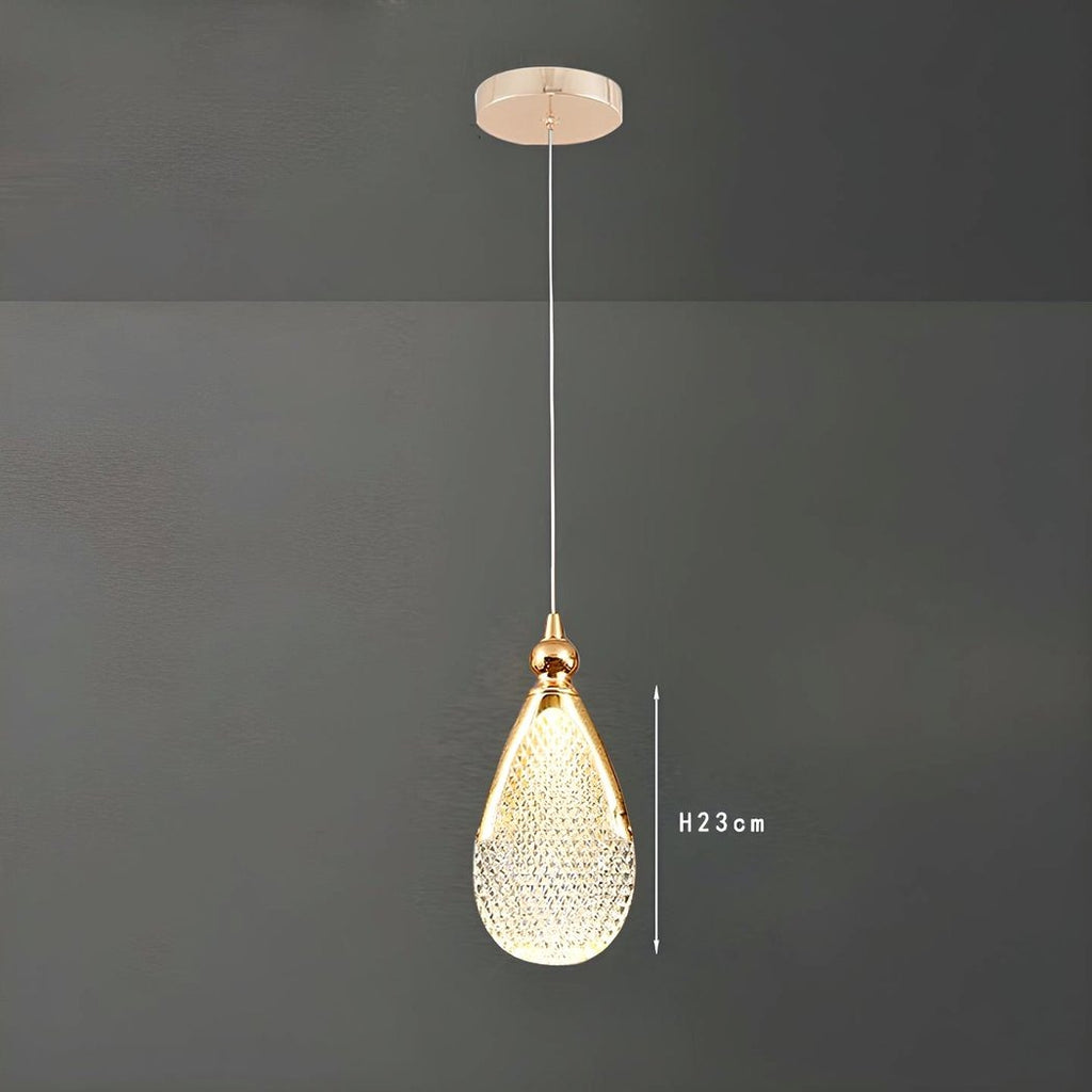 Lustre design goutte plate en acrylique taillé doré, vue 8