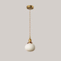 Lustre art déco en céramique blanche et laiton, vue 7