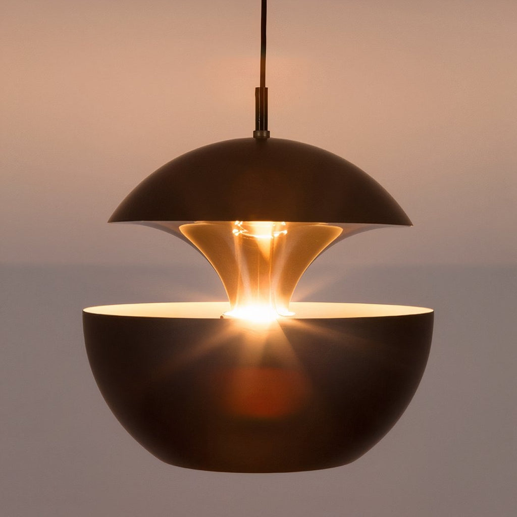 Lustre boule noir à l'intérieur doré, vue 5