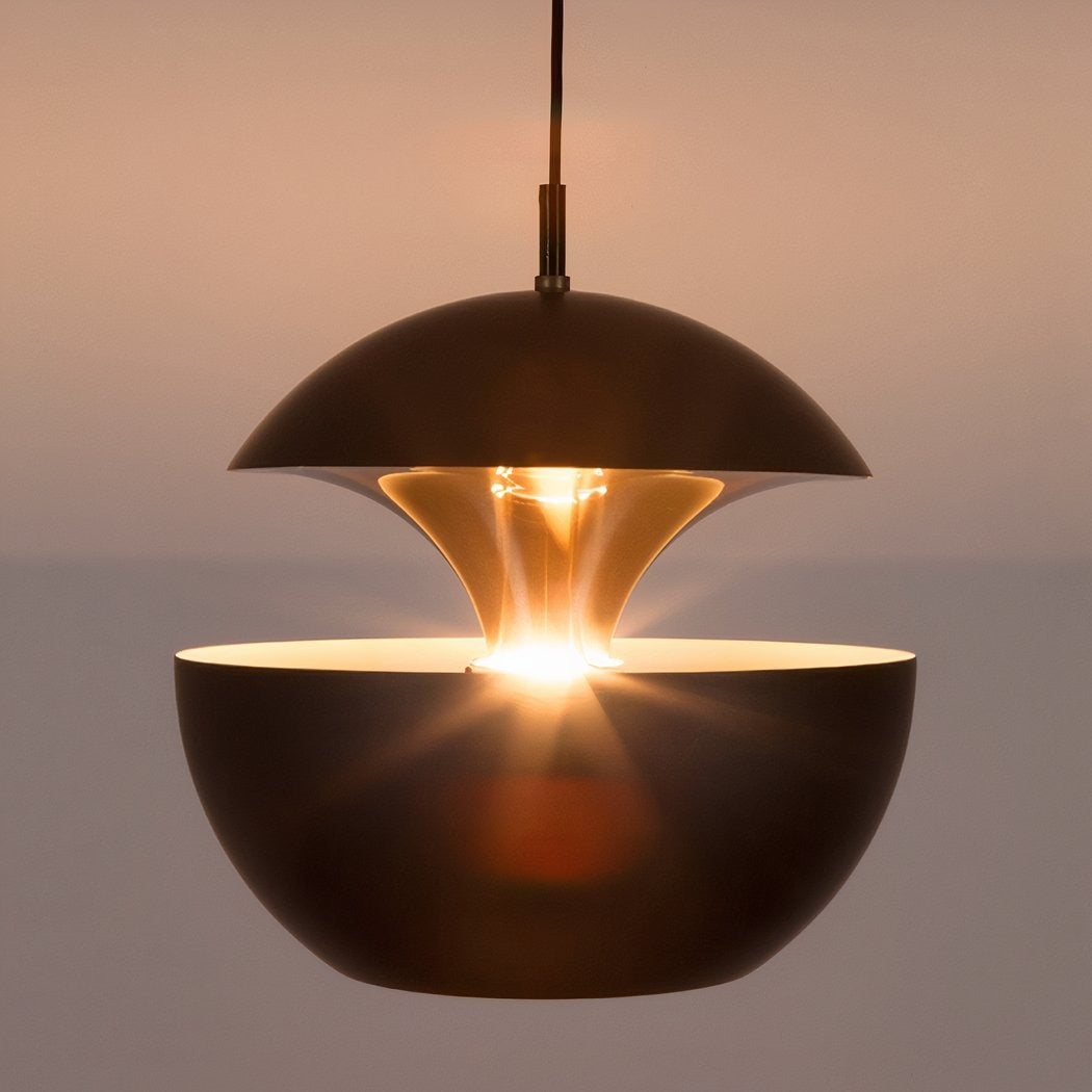 Lustre boule noir à l'intérieur doré, vue 5