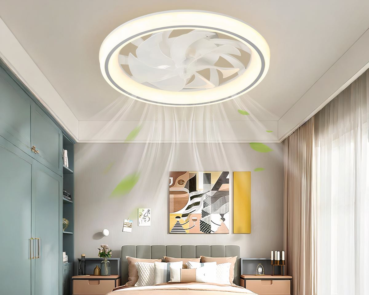 Lustre ventilateur 48 cm cerclé d'un anneau lumineux, vue 4