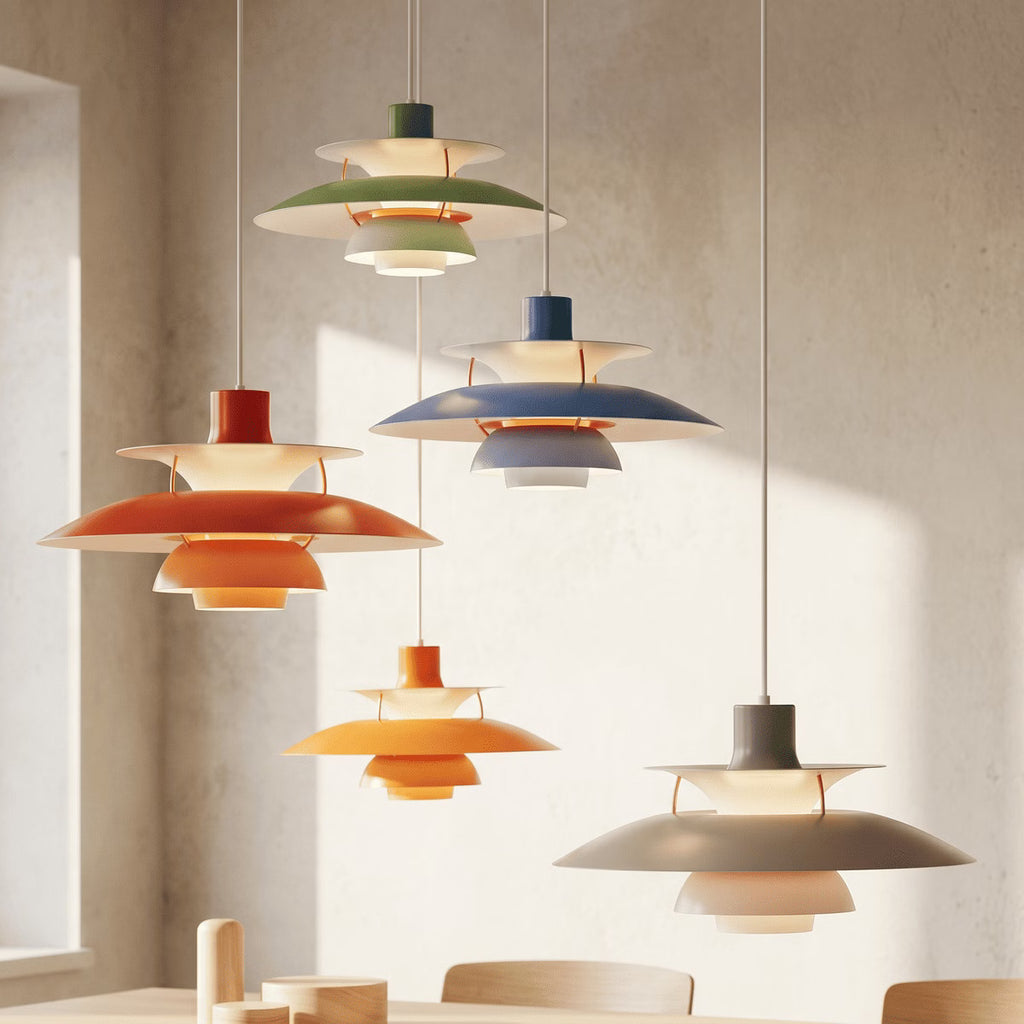 Lustre scandinave à abat-jour plat multicouches, vue 3