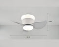 Lustre ventilateur à 3 pales et LED, blanc, doré ou gris, vue 3