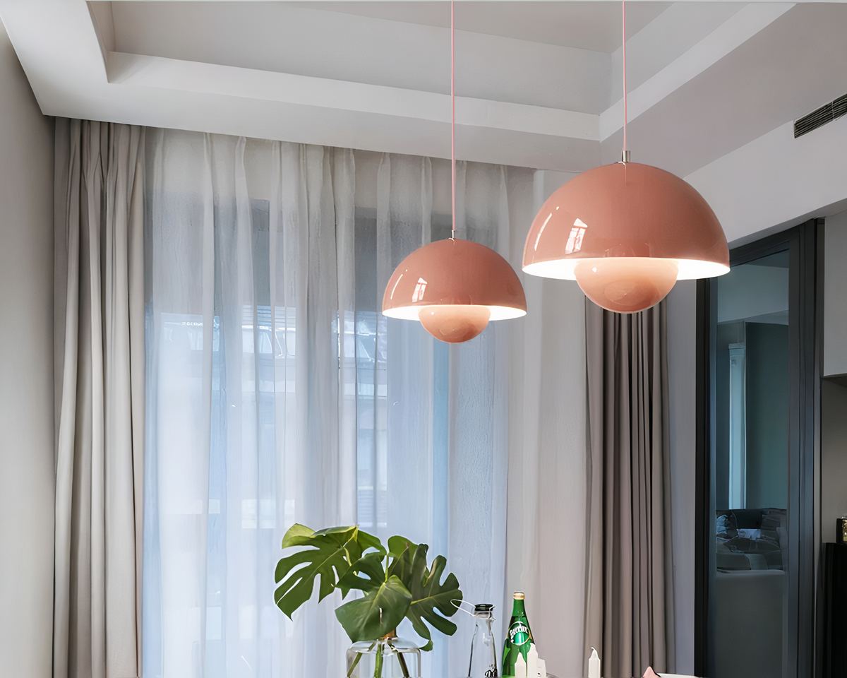 Lustre chambre ado bourgeon de fleur en métal coloré, vue 3