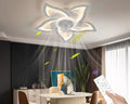 Lustre ventilateur fleur à pétales lumineux blancs
