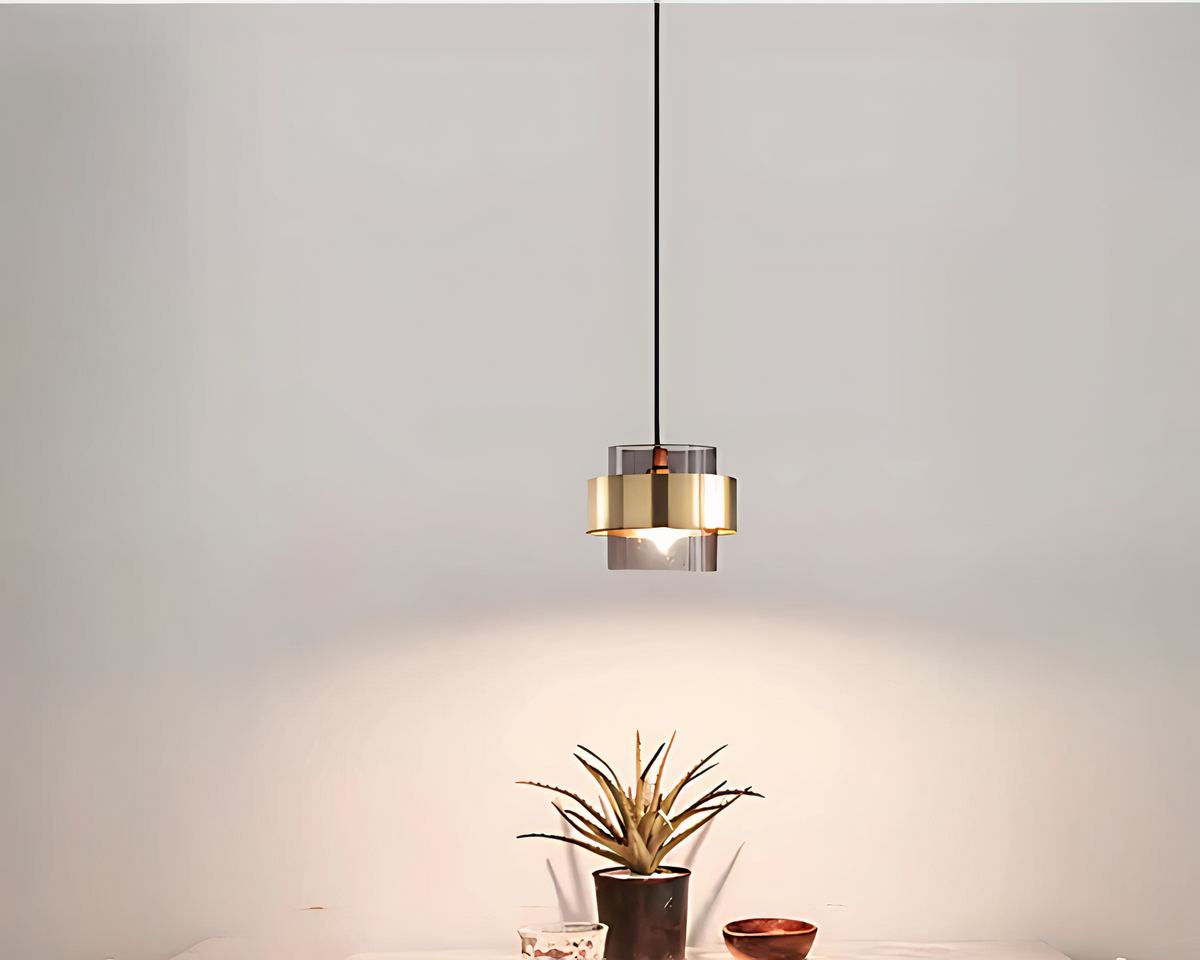 Lustre en verre globe transparent pour bureau, vue 2