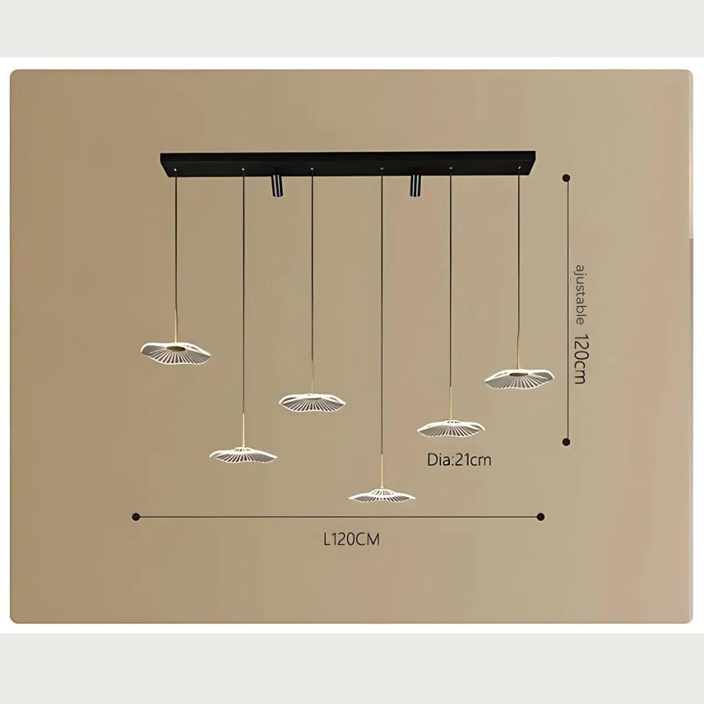Lustre design à fleurs acryliques suspendues et spots, vue 6