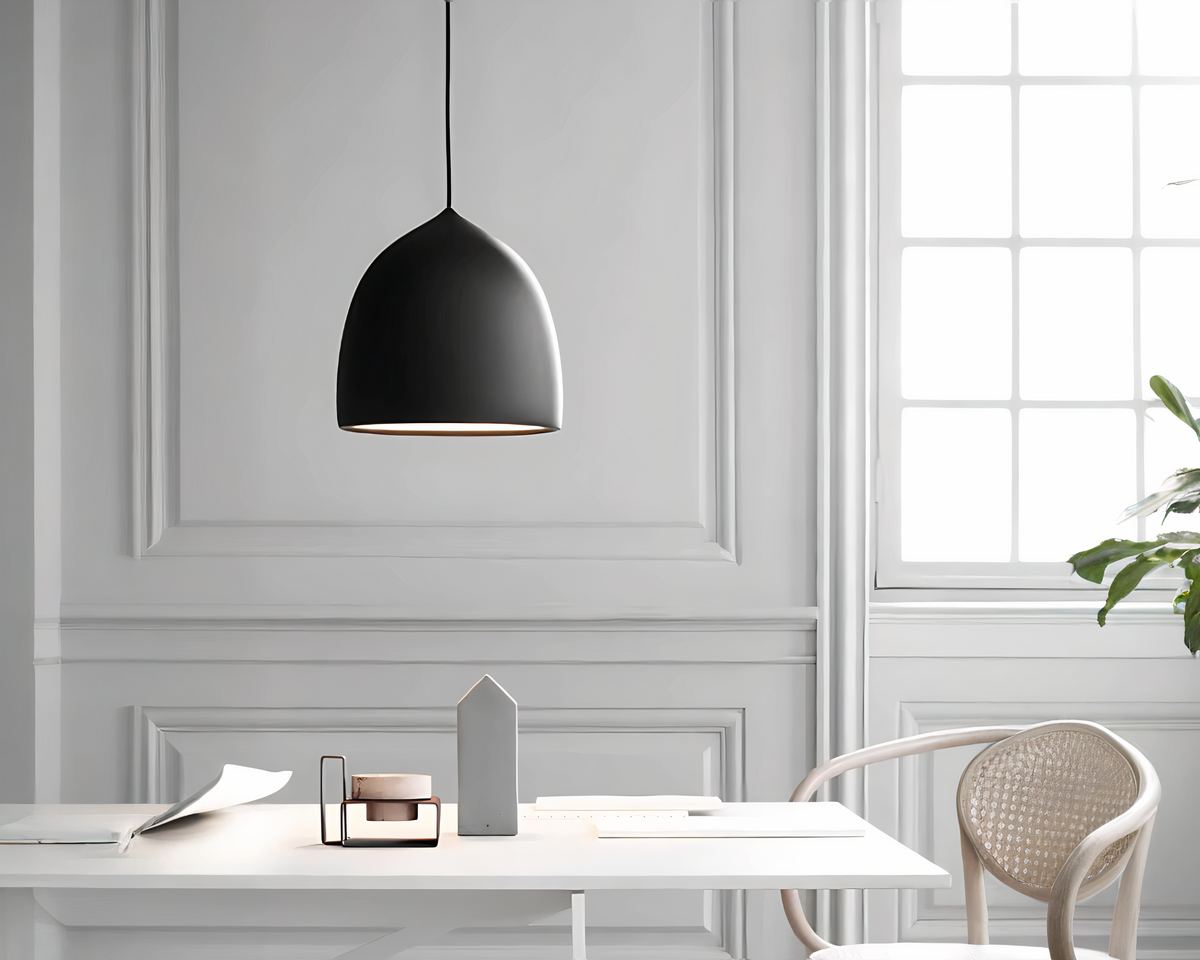 Lustre scandinave en métal arrondi pour bureau, vue 2