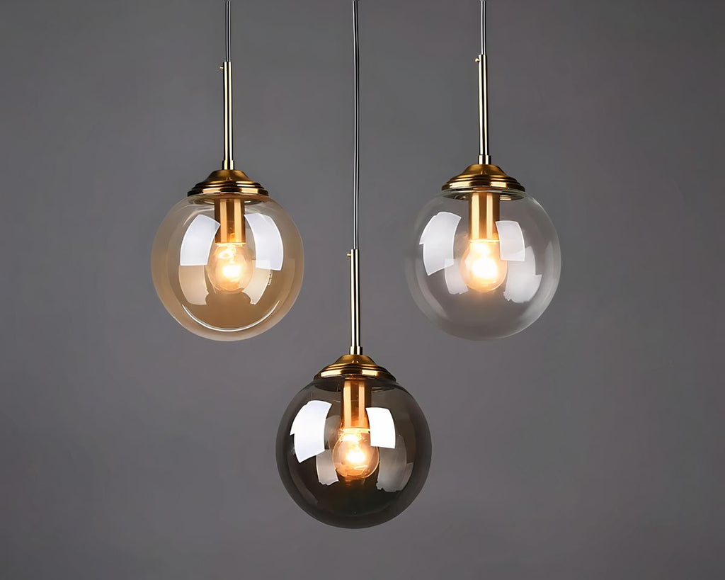 Lustre bureau en verre forme ampoule géante