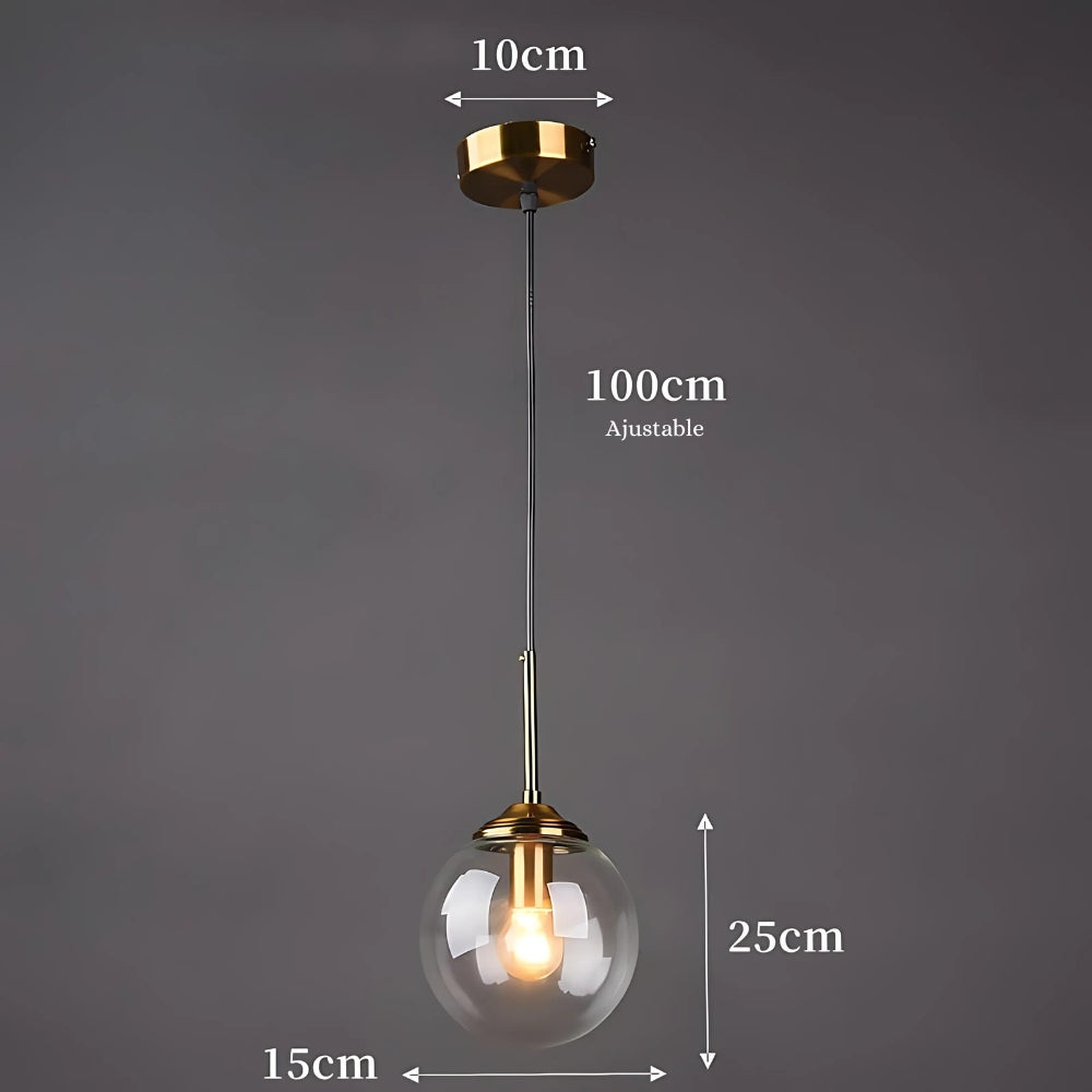 Lustre bureau en verre forme ampoule géante, vue 4