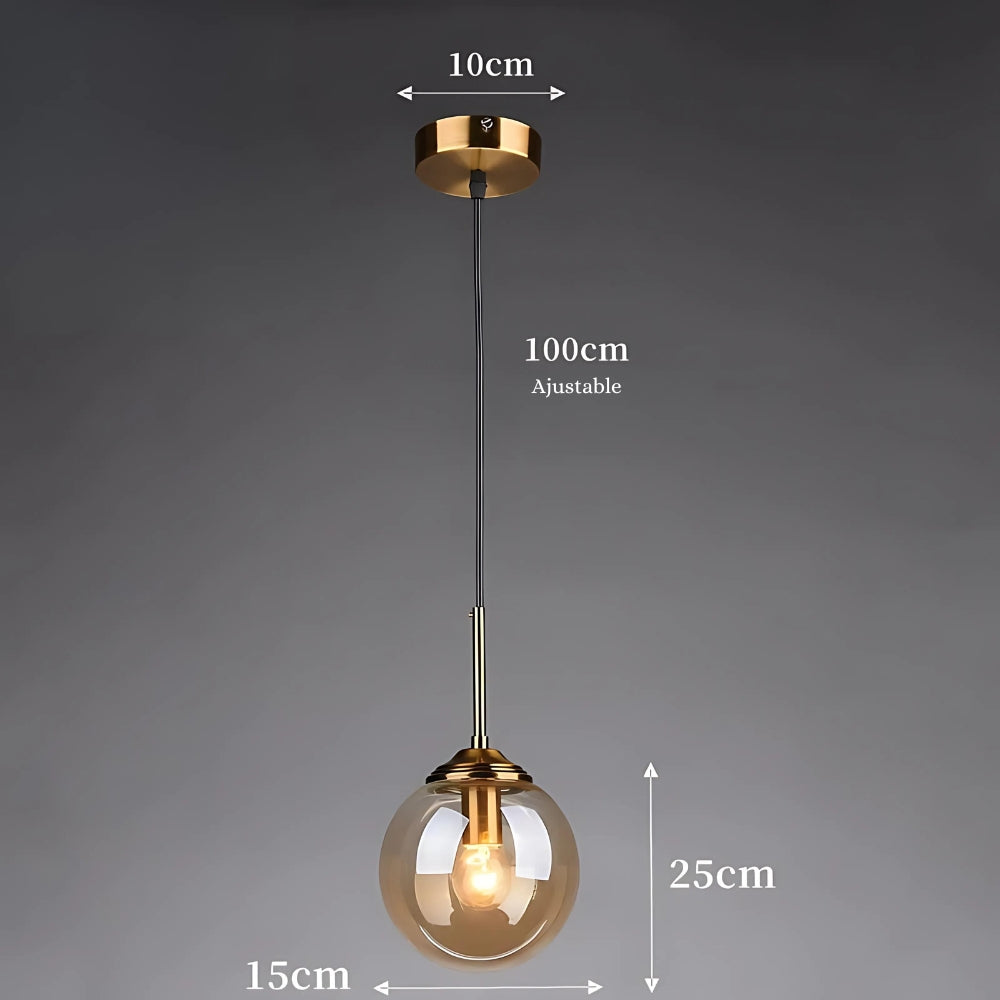Lustre bureau en verre forme ampoule géante, vue 5