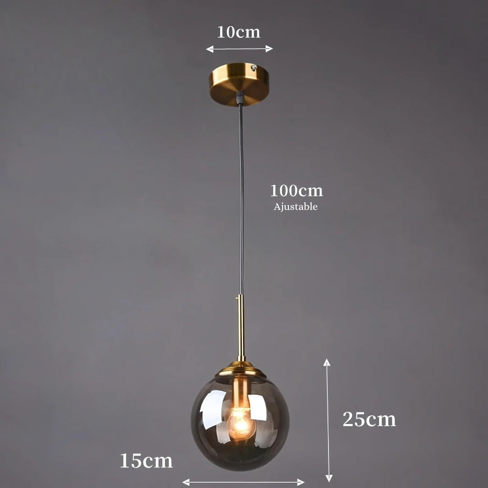 Lustre bureau en verre forme ampoule géante, vue 6