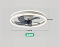 Lustre ventilateur rond 50 cm avec LED et télécommande, vue 3