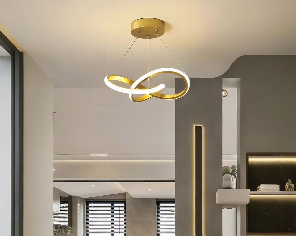 Lustre LED anneaux entrelacés avec télécommande
