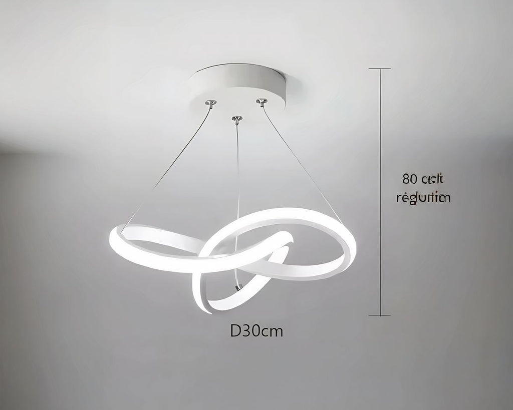 Lustre LED anneaux entrelacés avec télécommande, vue 4