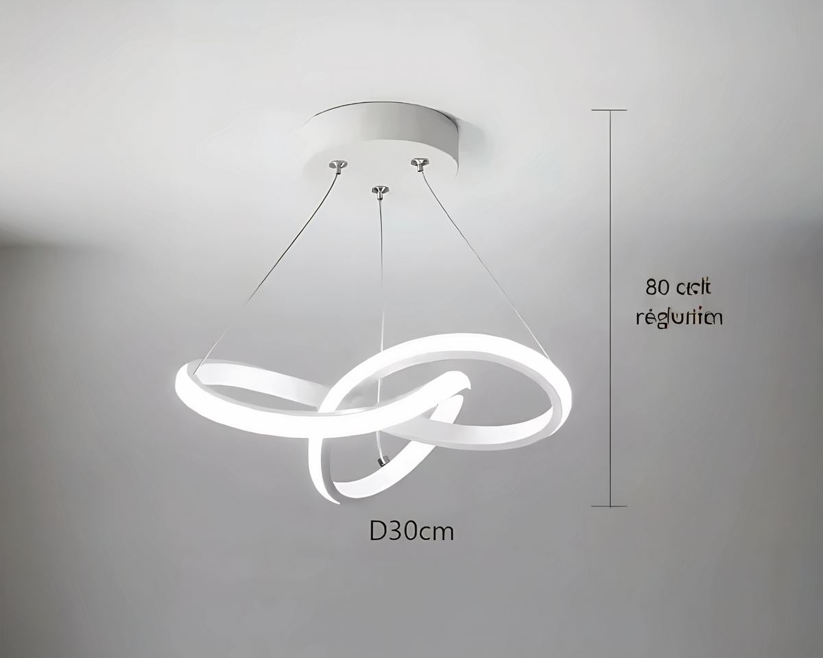 Lustre LED anneaux entrelacés avec télécommande, vue 4