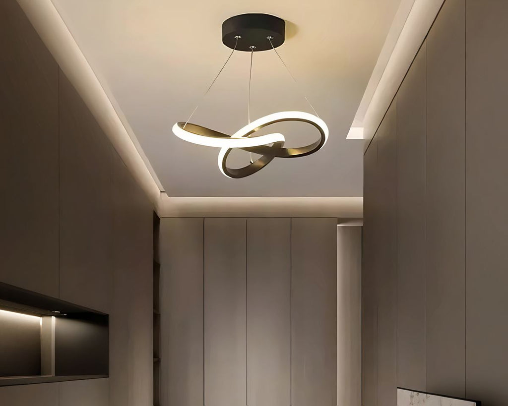 Lustre LED anneaux entrelacés avec télécommande, vue 5