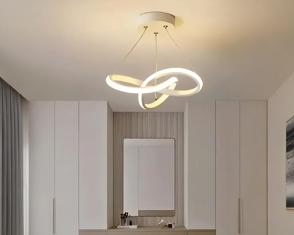 Lustre LED anneaux entrelacés avec télécommande, vue 6