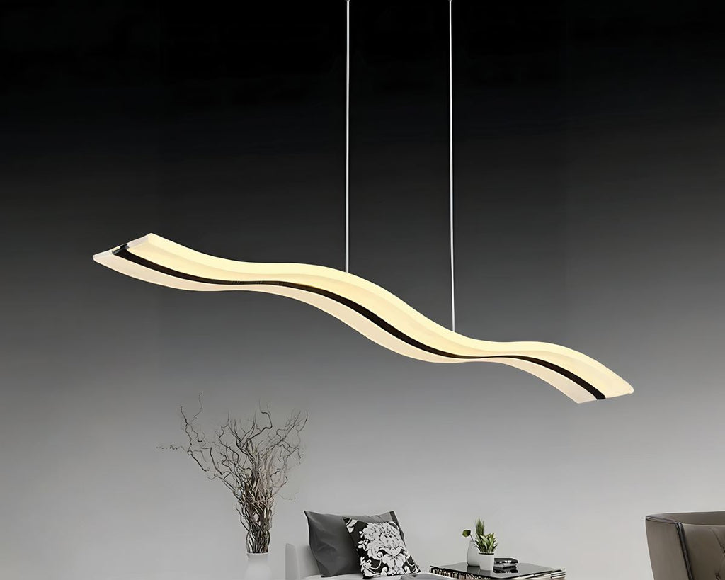 Lustre LED barre ondulée façon vague
