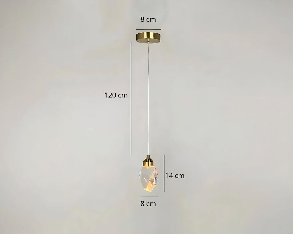 Lustre LED petite pampille de cristal à facettes, vue 4