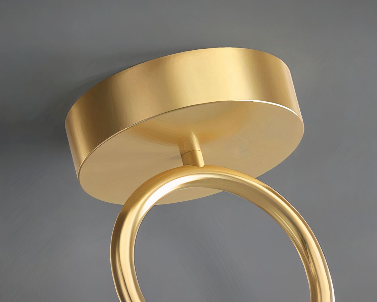 Lustre LED double suspension anneau et sphère, vue 5