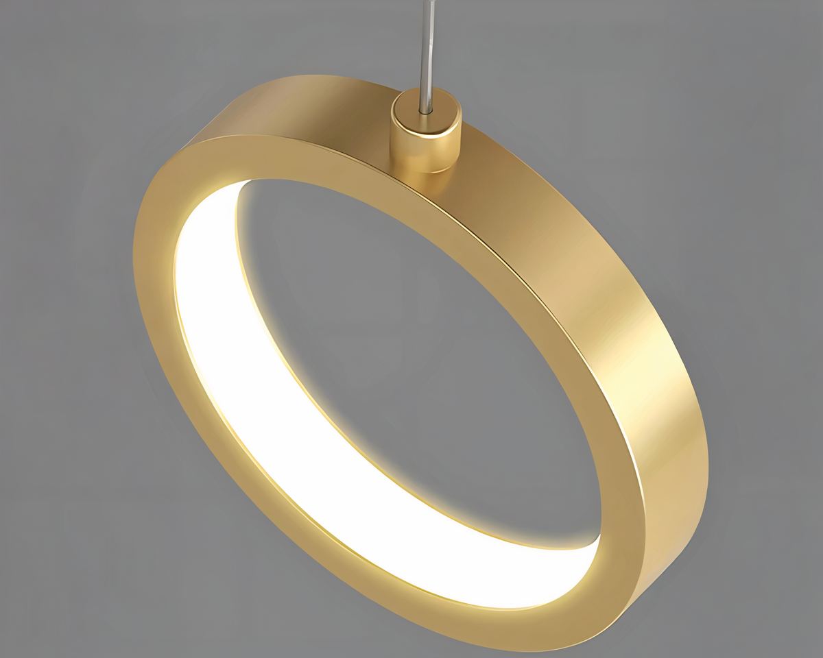 Lustre LED double suspension anneau et sphère, vue 6