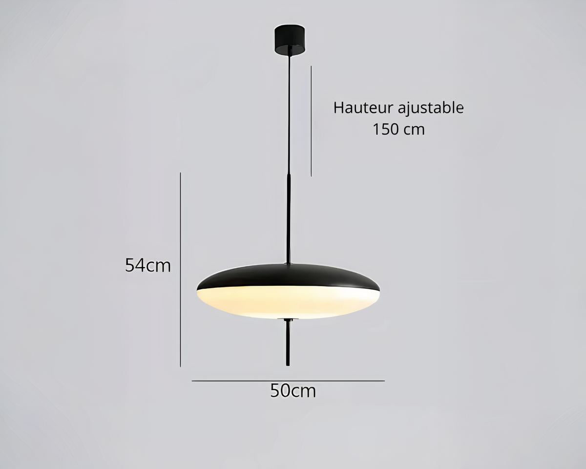 Lustre salle à manger anneau ovale LED, vue 2