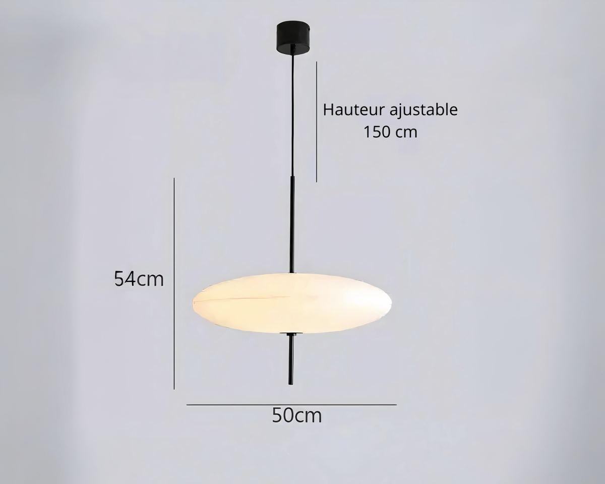 Lustre salle à manger anneau ovale LED, vue 3