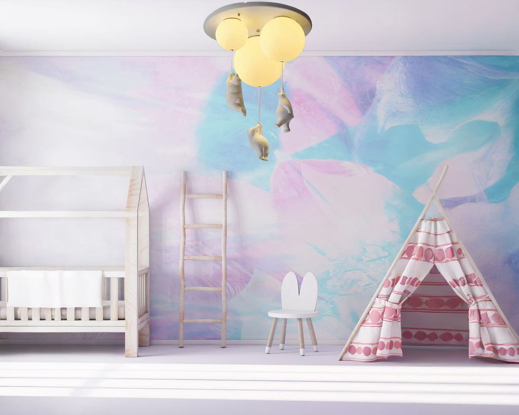Lustre chambre enfant globes et oursons suspendus, vue 5