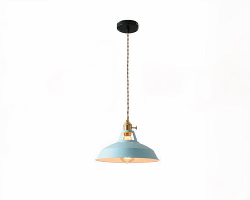 Lustre ancien suspension ronde en métal pastel