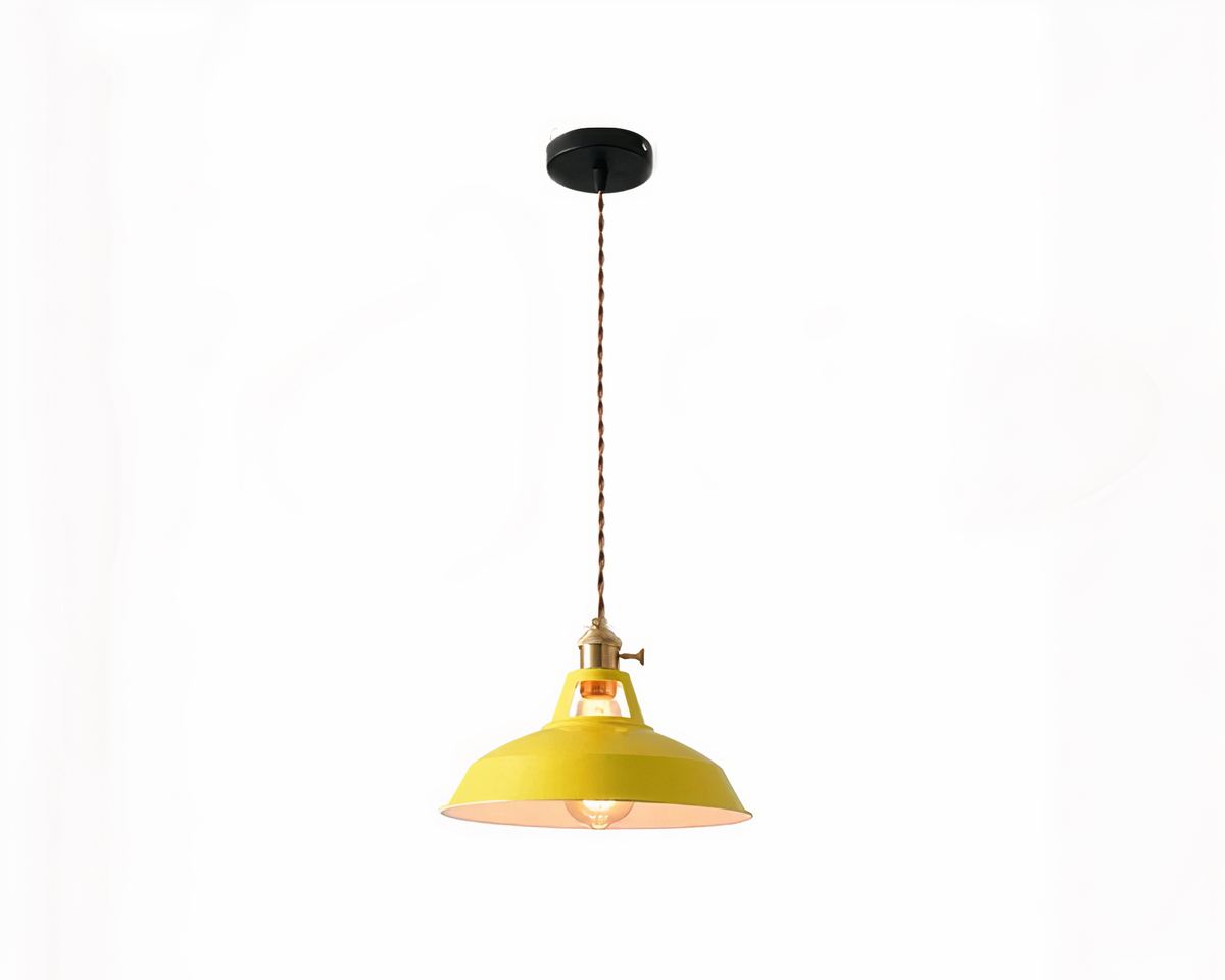 Lustre ancien suspension ronde en métal pastel, vue 8
