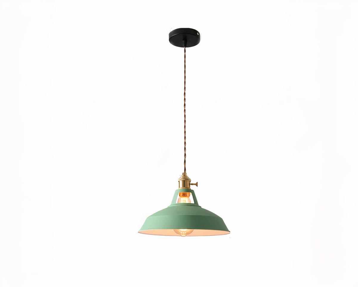 Lustre ancien suspension ronde en métal pastel, vue 9