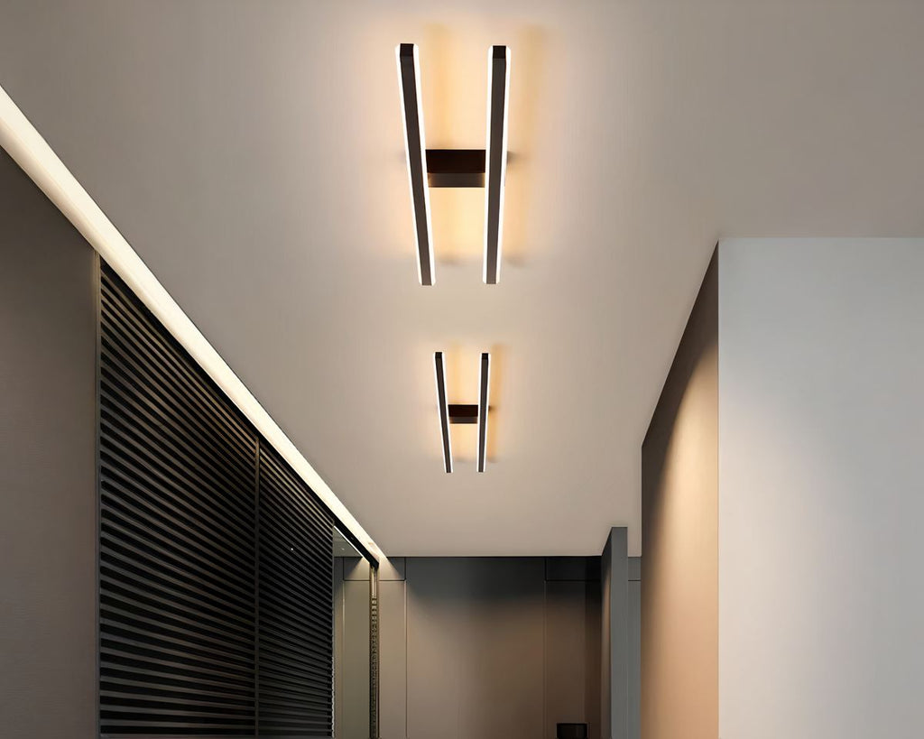 Lustre LED à double barre lumineuse en aluminium