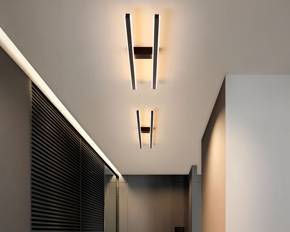 Lustre LED à double barre lumineuse en aluminium