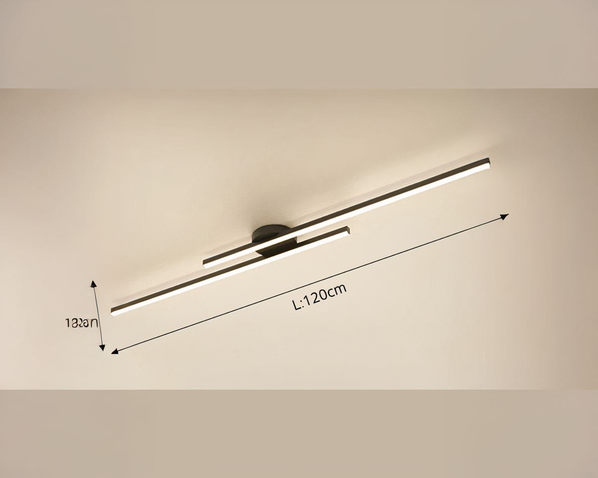 Lustre LED à double barre lumineuse en aluminium, vue 2